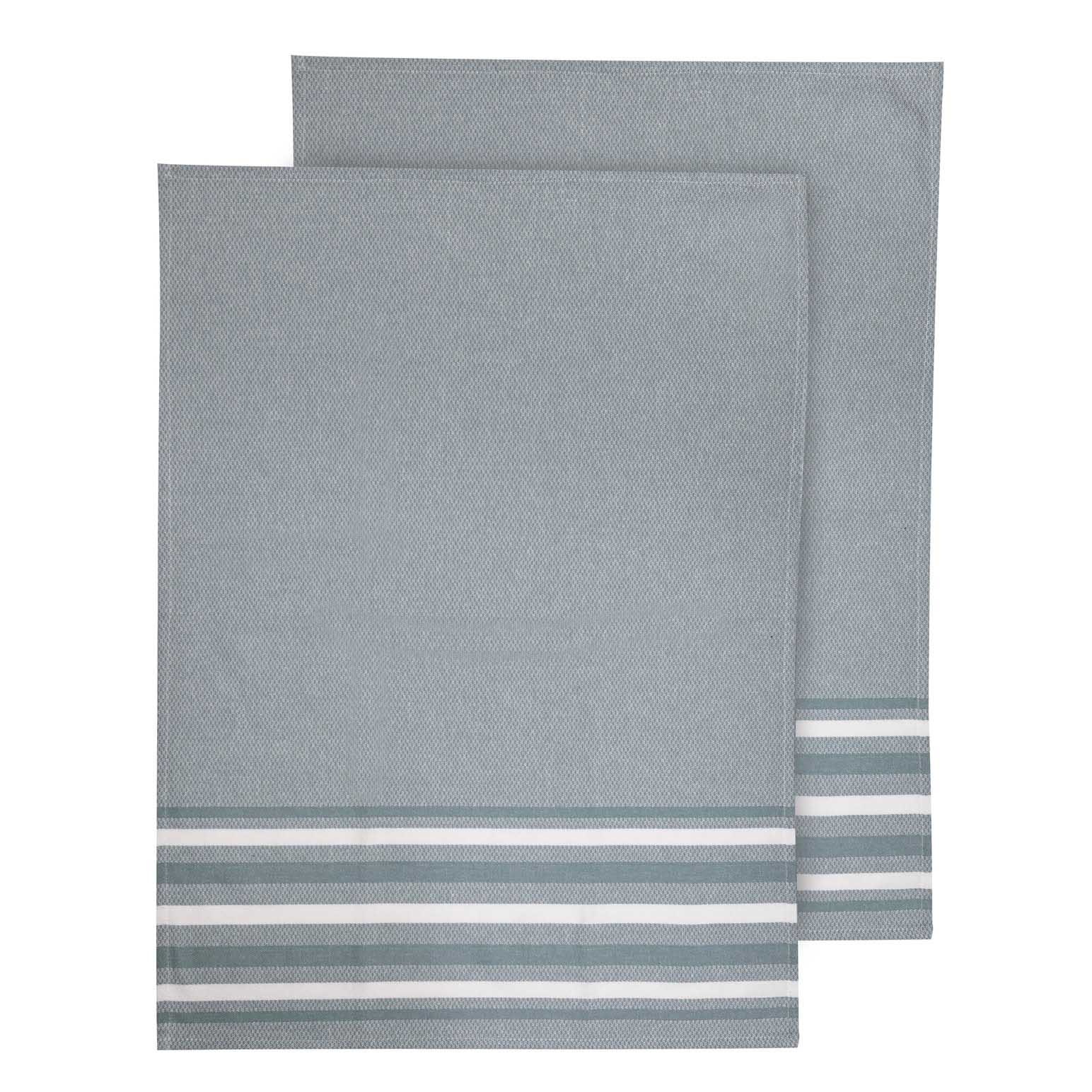 Ladelle Lennox Stripe Ice Blue 2Pk Kitchen Towel
